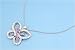 Sterling Silver Necklace -Butterfly with Clear and Amethyst CZ - 24mm Pendant Height