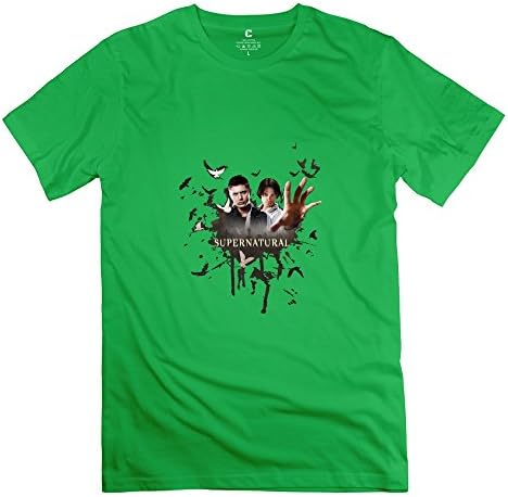 Hoxsin Men's Supernatural Funny 100% Cotton T Shirt ForestGreen US Size XXL