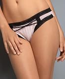 Betsey Johnson Zipper Stripe Low-Rise Wide-Side Thong