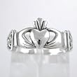 Irish Friendship & Love Celtic Claddagh Ring in Sterling Silver in sizes 5, 6, 7, 8 and 9, #8934