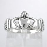 Irish Friendship & Love Celtic Claddagh Ring in Sterling Silver in sizes 5, 6, 7, 8 and 9, #8934
