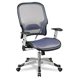 SPACE Collection: Light Air Grid Seat & Back Managers Chair with Platinum Finish Metal Base