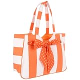 Magid Stripe Straw Bow Tote