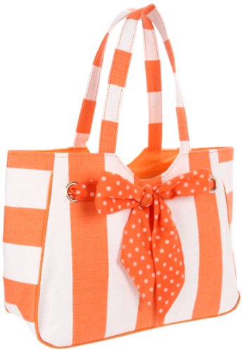 Magid Stripe Straw Bow Tote