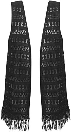 Plus Size Black Fringed Vest --Size: 2x Color: Black