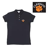 Clemson Tigers NCAA Classic Pique Polo Shirt for Women (Black)