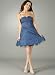 Gathered Ruched Polka Dot Formal 7/8 NAVY