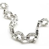 Diamond Art Deco Style Link Bracelet, 18k White Gold CTW 5.80