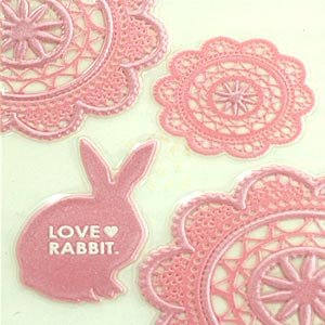 デコ蒔絵シール ラッキーアニマル RABBIT（ウサギ）　ピンク