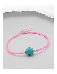 Pink Stretch bracelet In Sterling Silver Bracelet