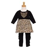 Leopard Print Flare Top Gathered Leggings Set Baby Girls 12M-24M