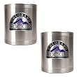 Colorado Rockies 2pc Stainless Steel Can Holder Set- Primary Logo MLB Baseball