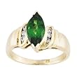 14K Yellow Gold Tsavorite and Diamond Ring