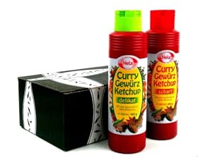 Hela Gewürz Ketchup 2-Flavor Variety: One 13.5 oz Bottle Each of Hela Spiced Mild Ketchup and Hela Spiced Hot Curry Ketchup in a Gift Box