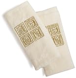 Ritz 2 Pc Boxed Embellished Velour Fingertip Towel Set- Noel 