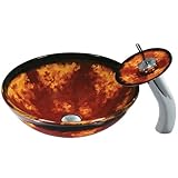 IMAGE OF Vigo VGT003 Auburn/Mocha Fusion Glass Sink & Faucet Set