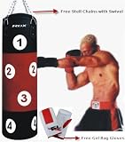 RDX Heavy Rex Leather Filled Punch Bag + Boxing Gloves - 4FT & 5FT