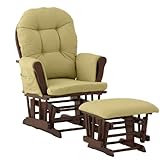 Stork Craft Hoop Glider and Ottoman, Cherry/Green Chenille