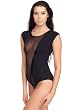 American Apparel Cotton Spandex Micro-Mesh Gloria-V Bodysuit