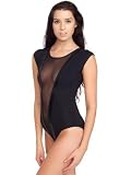 American Apparel Cotton Spandex Micro-Mesh Gloria-V Bodysuit