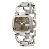 Gucci Women`s YA125402 G Gucci Medium Brown Dial Steel Bracelet Watch