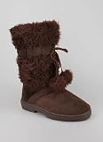 Faux Fur Shaft Pom-Pom Boot