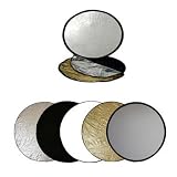 Ex-Pro 5 -in- 1 Photographic Light Reflector - 32" (80cm) Silver, Gold, Black, White & Translucent, Collapsible.by Ex-Pro