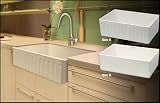 Oxford Single Bowl Apron Farmhouse Front/Undermount Reversible Quartz Kitchen Sink 30