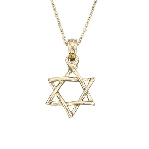 14k Gold Child Star Of David Pendant 15 In