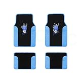 A Set of 4 Universal Fit Plush Carpet with Vinyl Trim Floor Mats For Cars Trucks -... 
