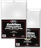 Case of 10 Packs (50 Bags Pack) - BCW Golden Comic Mylar Bags 2 Mil - Archival Comics Collecting Supplies