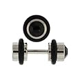 Stainless Steel Fake Plug with Black CZ - 16g Wire - 4g Fake Plug - Sold as a Pair Stainless Steel Fake Plug with Black CZ - 16g Wire - 4g Fake Plug - Sold as a Pair