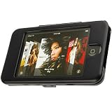 1st and 2nd Generation Apple iPod Touch MP3 Video 8gb 16gb Premium Aluminum Carrying Case with Belt Clip Video Stand and Screen Protector - 4 Color Options , BLACK