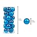 KIStore 24pcs Multicolor Decorative Snow White and Silver Theme Decorative Balls, 1.57-Inch, Blue