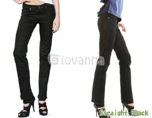 [Wigs2you] Giovanna美脚ストレートジーンズ　ブラック