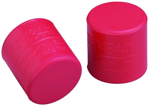 3M Finesse-it Hand Sanding Pad 13441, PSA, 1-1/4" Diameter, Red (Pack of 10)
