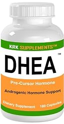 DHEA 180 Capsules 100mg Dehydroepiandrosterone Mass KRK SUPPLEMENTS
