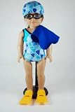 Competition Swim Suit for 18 Inch Dolls Including the American Girl Line (Swim Fins Sold Separately)