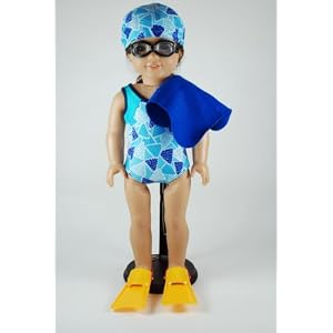 Competition Swim Suit for 18 Inch Dolls Including the American Girl Line (Swim Fins Sold... by