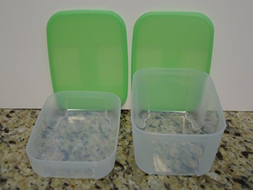 Tupperware Freezer Mates 2pc Small Set ~ Lime Green Seals