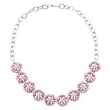 Victorian Pink C.Z. Night Out Flower Necklace