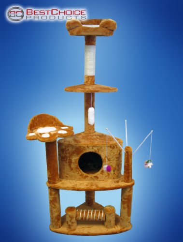 New 64″ Cat Tree Condo Pet Furniture Scratching Post Pet House Premium Quality