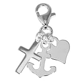 charms SilberDream Anker, Herz, Kreuz Charm 925 Sterling Silber Charms Anhänger für Armband Kette Ohrring FC506