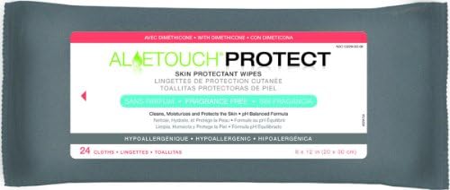 Medline Aloetouch Protect DIMETHICONE Wipes Unscented - Case of 24 Packs