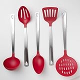 Cook's Corner 5-Piece Kitchen Utensil Set - Stainless Steel & Red