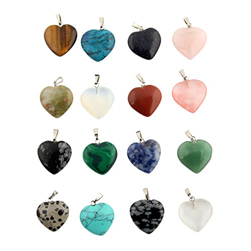 Mutilcolor Heart Shape Healing Chakra Beads Crystal Quartz Stone Random Color Pendants for Necklace Jewelry Making Mutilcolor Heart Shape Healing Chakra Beads Crystal Quartz Stone Random Color Pendants for Necklace Jewelry Making