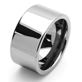 12MM Comfort Fit Tungsten Carbide Wedding Band Flat Ring for Men (8 to 15) Size 8