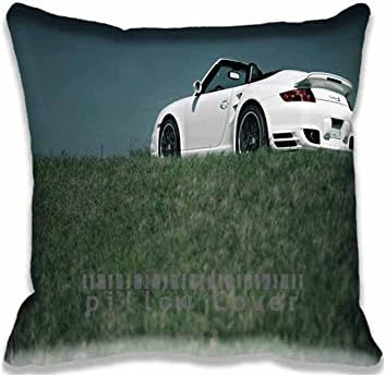 Porsche 911 Turbo Unique Throw Pillow Covers Print , Porsche Pillows Bedroom Cotton Case Cars Decorative Pillowcase Set for Home and Hotel