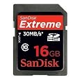 SanDisk 16GB Extreme - SDHC Class 10 High Performance memory card (SDSDX3-016G-P31, Retail Packaging) - NEW 30MB/s version