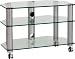 Electronics : Optimum Fusion LCD800 - 3 Shelf Television Stand - Pearl Grey Rods With Clear Glass